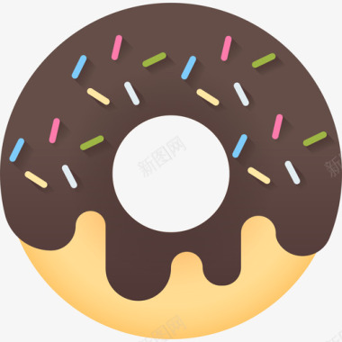甜甜圈烹饪46彩色图标图标