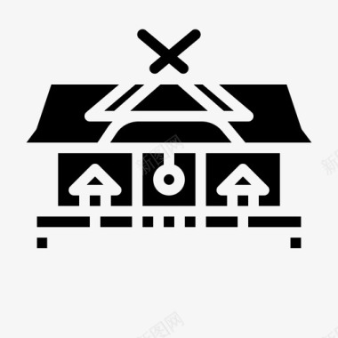 寺庙建筑日本图标图标