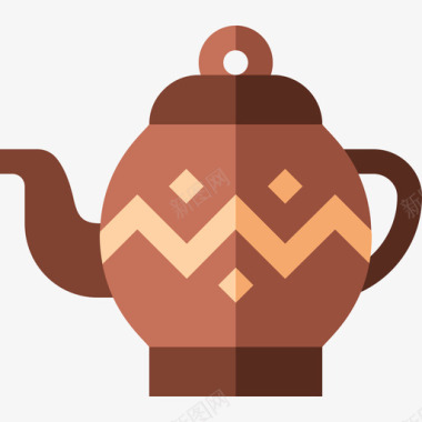 茶壶造型艺术3平面图标图标