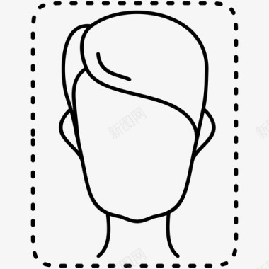 长方形脸颧骨脸型图标图标