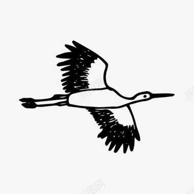 鸟鹤白鹭图标图标