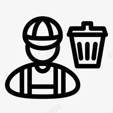 垃圾收集者清洁工垃圾工图标图标