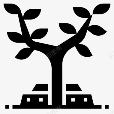 柳树树枝植物图标图标