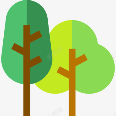 抑制再生森林可再生能源12平坦图标图标