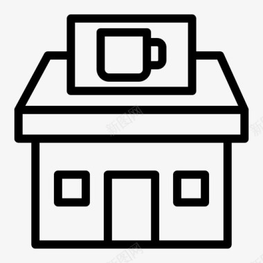 建筑食品咖啡店图标图标
