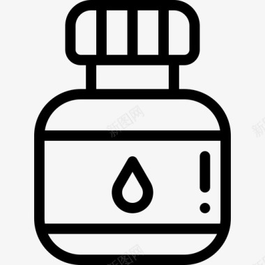 墨水特效墨水艺术工作室10线性图标图标