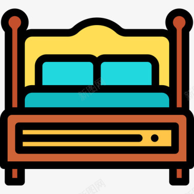 床家和生活8线性颜色图标图标