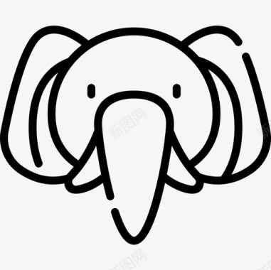 大象婴儿淋浴7直线型图标图标