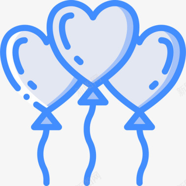 心脏气球婚礼102蓝色图标图标