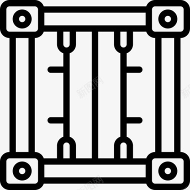 救生箱物流箱13直线图标图标