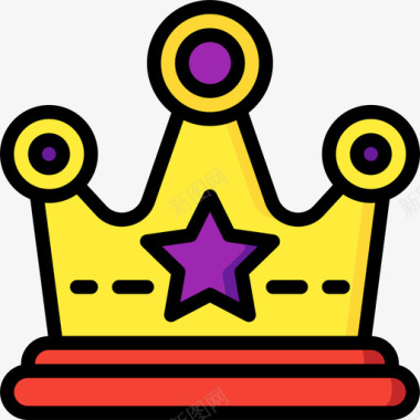 皇冠游戏元素3线条颜色图标图标