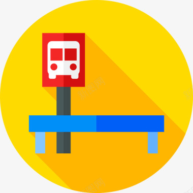 公交地铁标识公交车站公共交通6号平层图标图标