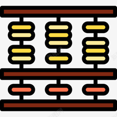 算盘矢量图算盘教育157线颜色图标图标