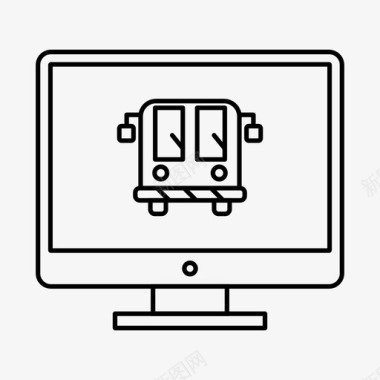 显示效果图机场巴士液晶显示器交通工具图标图标