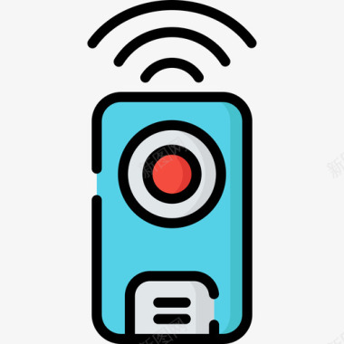 信接口遥控器摄像头接口16线性彩色图标图标