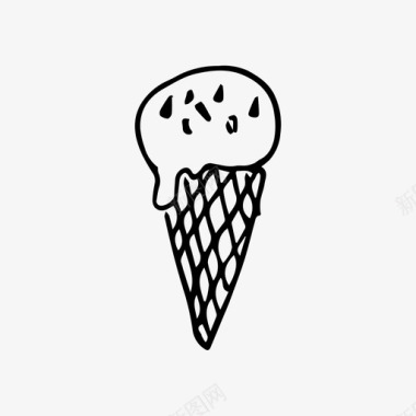 冰淇淋甜点素描图标图标