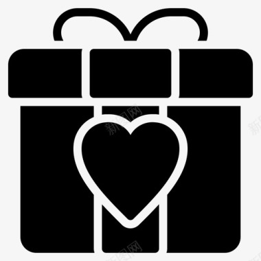 结婚礼物盒子爱情图标图标
