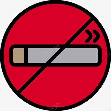 巴西旅游禁止吸烟酒店和旅游3线性颜色图标图标