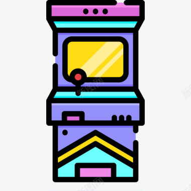游戏控制器街机游戏21线性颜色图标图标