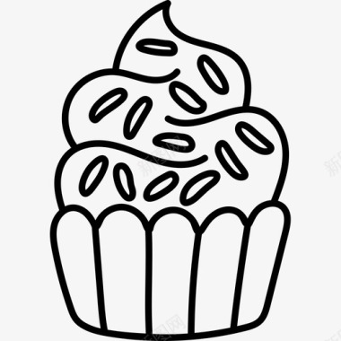 纸杯蛋糕面包店64黑色图标图标
