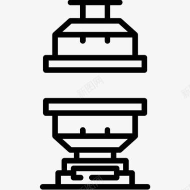各种压力压力机工业过程17线性图标图标