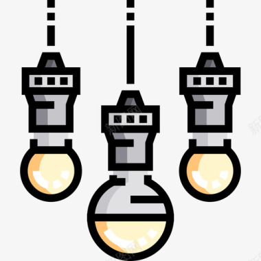 家用电子产品灯具家用11线性颜色图标图标