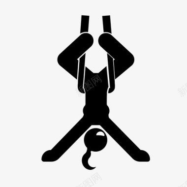 绳瑜伽体操运动图标图标