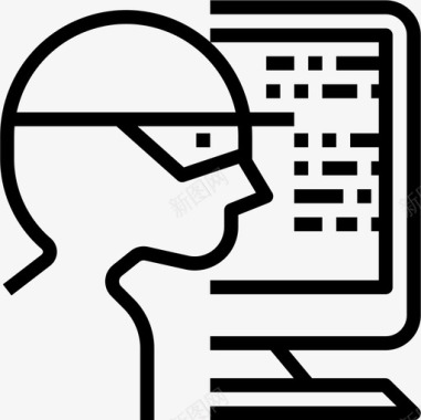 网络安全黑客网络安全线人图标图标