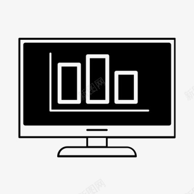 创意分析图表计算机分析条形图基金图标图标