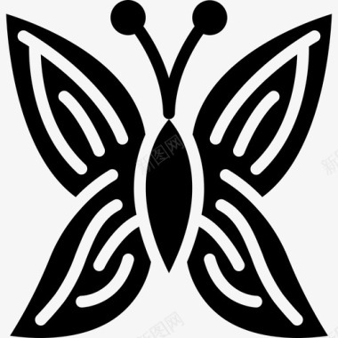 矢量蝴蝶蝴蝶自然52填充图标图标