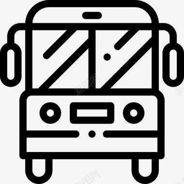公共交通标识校车公共交通8直线图标图标