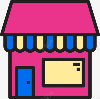 商务商店购物和电子商务5线性颜色图标图标