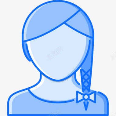 女人17号人物蓝色图标图标