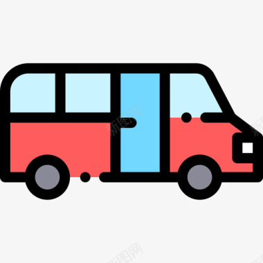 公共交通标识汽车公共交通7线颜色图标图标