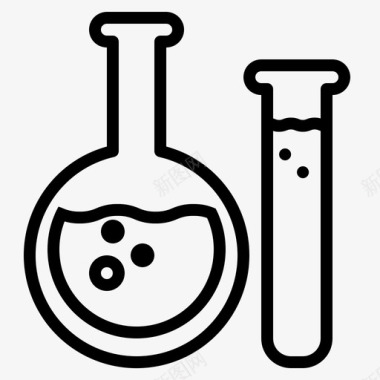 科学小实验佛罗伦萨烧瓶教育设备图标图标