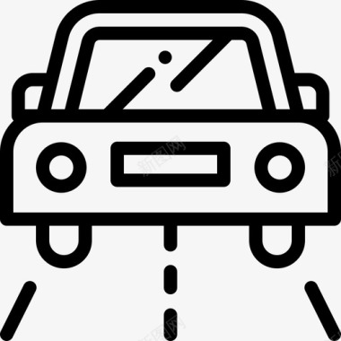 公共交通标识汽车公共交通8直线图标图标