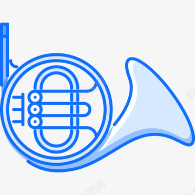 法国喇叭音乐44蓝色图标图标