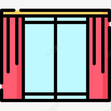 高档窗帘窗帘家具31线性颜色图标图标