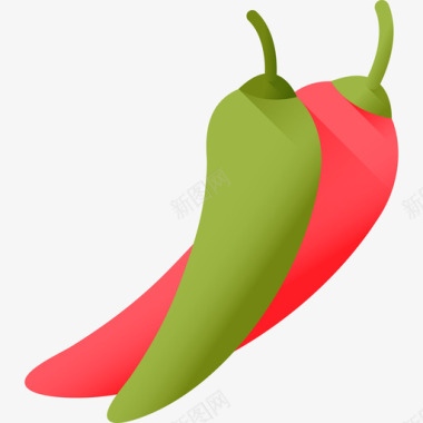 辣椒烹饪46彩色图标图标
