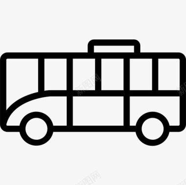 公共标识红公共汽车交通和车辆3直线图标图标