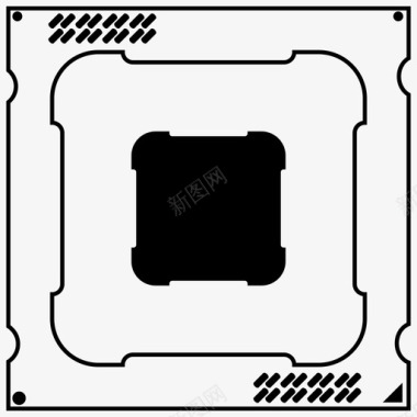 打卡器cpu中央计算机处理器中央处理器图标图标