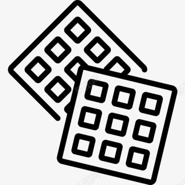 华夫饼华夫饼快餐45直系图标图标