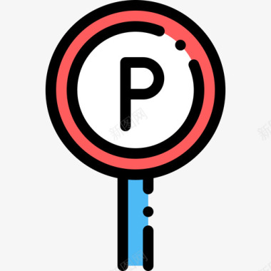 公共交通标识停车场公共交通7线颜色图标图标