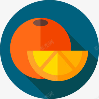 橙色秋季56平坦图标图标