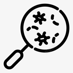 放大镜病毒研究细菌放大镜图标高清图片