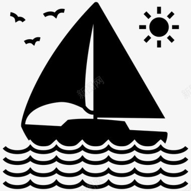 春节旅游游艇沙滩船老式船图标图标