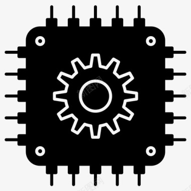 IC社保卡电路ic处理器图标图标