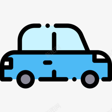 公共交通标识汽车公共交通7线颜色图标图标