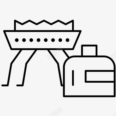 煤气灶煤气灶野营烹饪图标图标