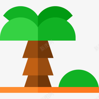 椰子树热带平坦图标图标
